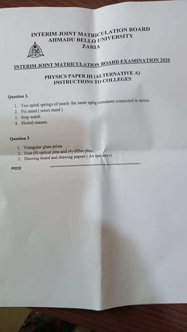 img-20260613-wa0008 IJMB 2026 Practical Specimens and Instructions for Biology, Chemistry and Physics