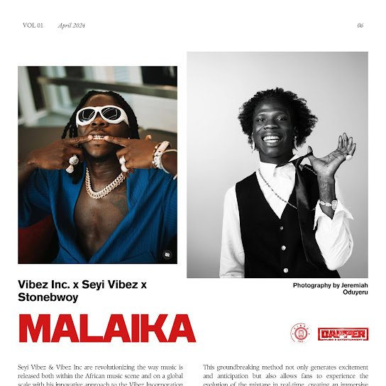 Vibez Inc – Malaika Ft. Seyi Vibez & Stonebwoy Mp3, Seyi Vibez, Stoneboy, Malaika