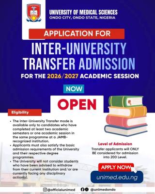 UNIMED Inter-University Transfer Application form, 2026/2027