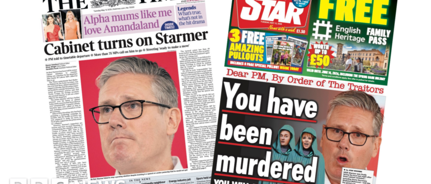 The Papers: ‘Cabinet turns on Starmer’ and ‘You have been murdered’