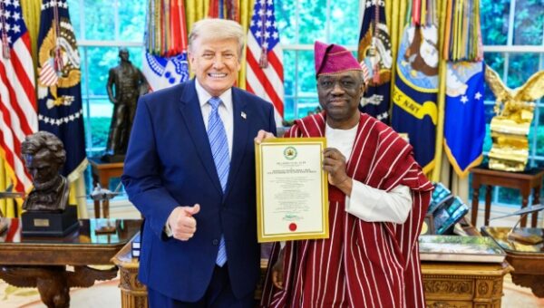 Kayode Are Presents Letter Of Credence To Trump, Resumes Duty As Nigeria’s Ambassador To US