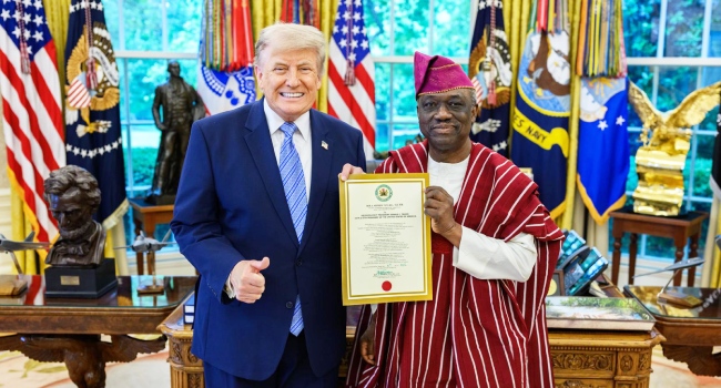 Kayode Are Presents Letter Of Credence To Trump, Resumes Duty As Nigeria’s Ambassador To US