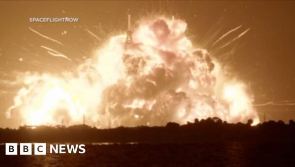 Moment Blue Origin rocket explodes during test in Florida
