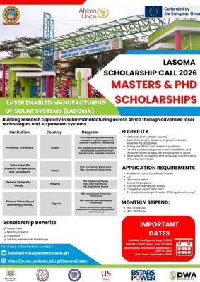 LASOMA Masters & PhD Scholarships for FULokoja and FUTminna Students