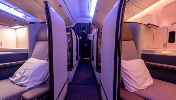 I've flown in business class on dozens of airlines. The seat I used to avoid is now my favorite as a parent.