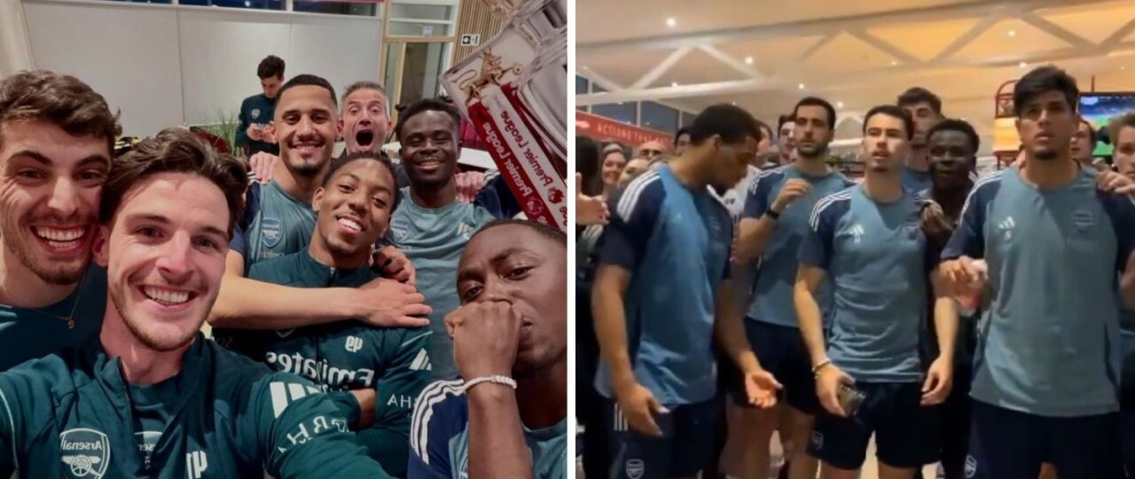 Watch: Wild scenes! The moment Arsenal players found out they are the new Premier League champions