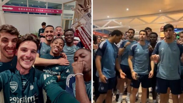Watch: Wild scenes! The moment Arsenal players found out they are the new Premier League champions