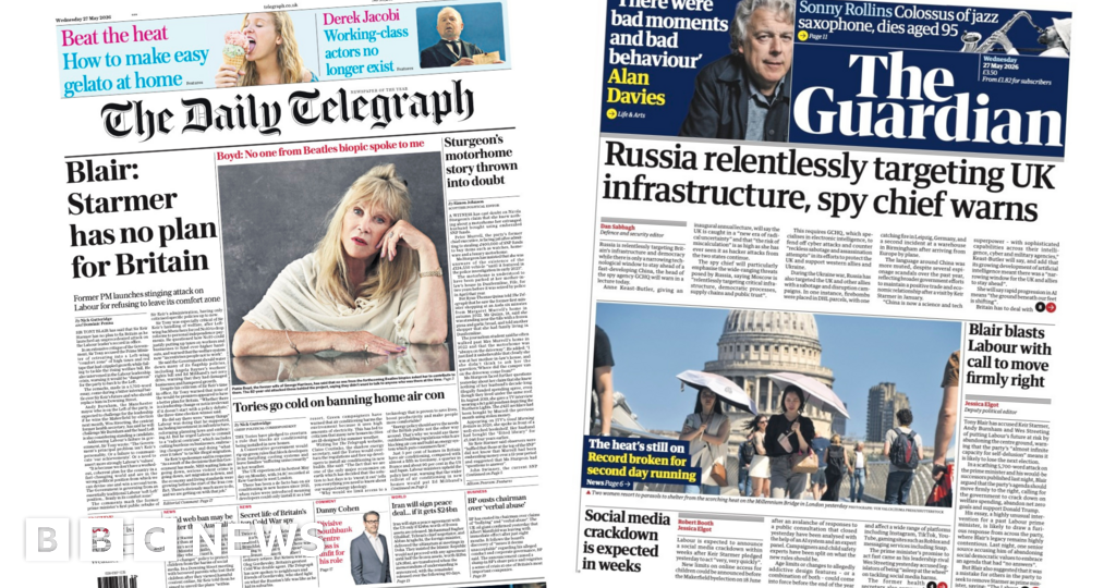 The Papers: 'Blair: Starmer has no plan for Britain' and 'The heat's still on'