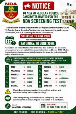 NDA reschedules screening date for 78th Regular Course