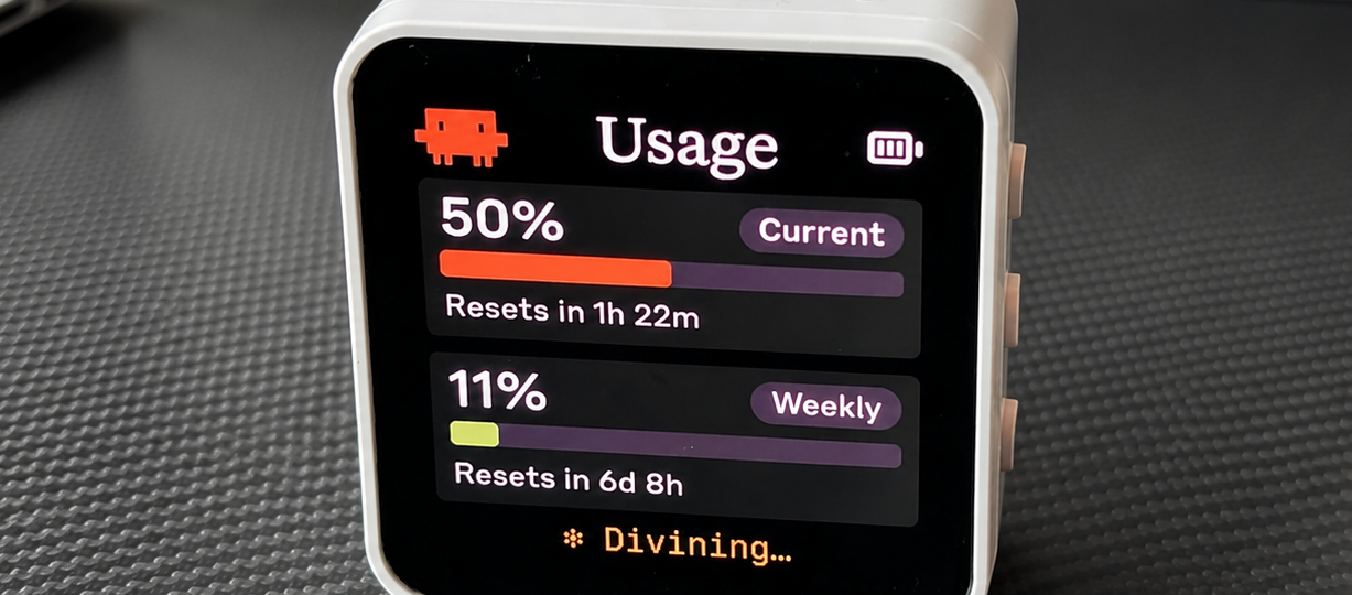Clawdmeter turns your Claude Code usage stats into a tiny desktop dashboard