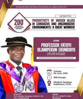 FUTA announces 200th Inaugural Lecture