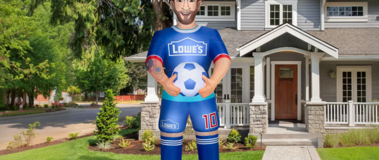Hey look, a 10-ft inflatable Messi! Wait, that is …