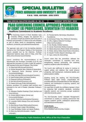 PAAU Governing Council approves the promotion of 8 Professors & 17 Readers