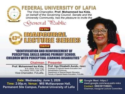 FULAFIA announces 43rd Inaugural Lecture