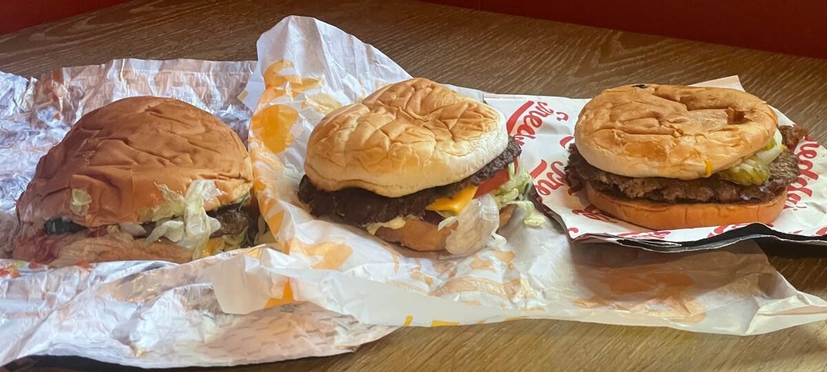 I ordered burgers at Culver's, Freddy's, and Sonic. The best was also the cheapest.