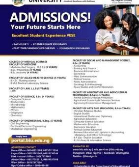 BIU Post-UTME/DE 2026: Eligibility and Registration Details