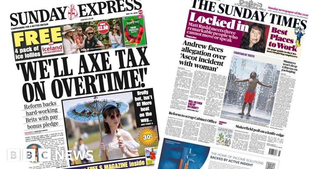 The Papers: 'We'll axe tax on overtime' and 'Brolly hot, isn't it'