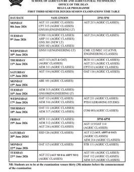 Federal Polytechnic, Damaturu releases first third semester exam timetable, 2025/2026