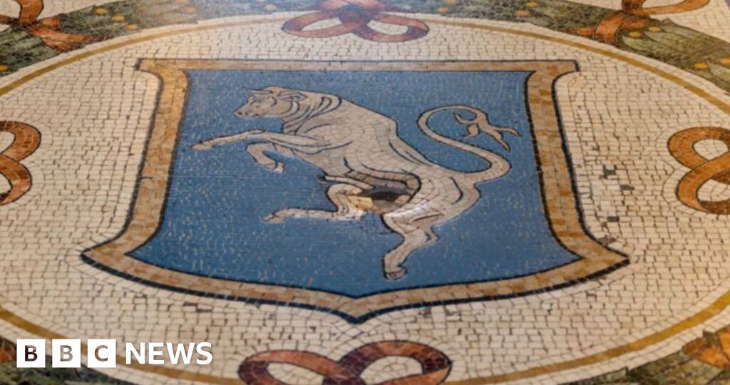 Italy restores lucky testicles on bull mosaic worn down by tourists