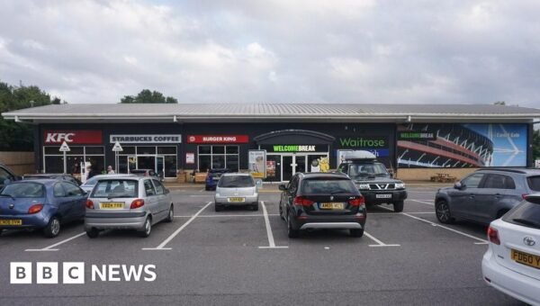 Eight-year-old among three injured after car crashes at M4 service station