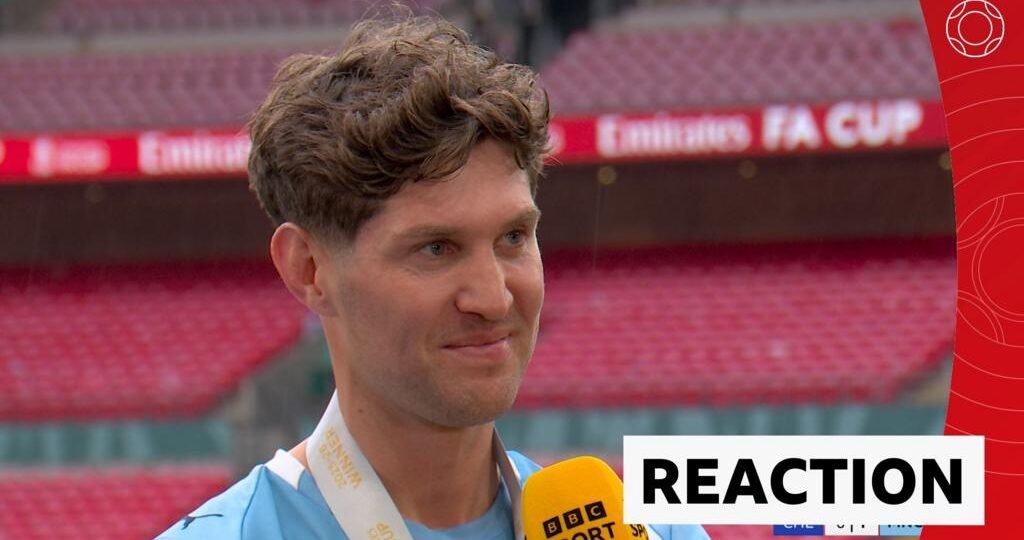 Stones on ‘nice send off’ after lifting FA Cup trophy