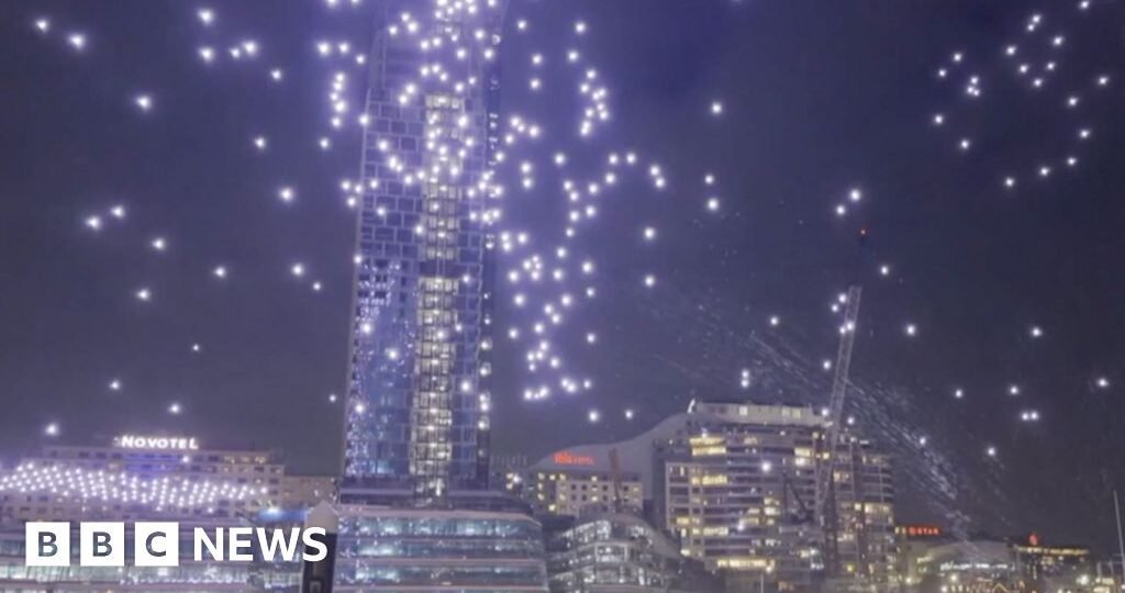 Dozens of drones crash into Sydney harbour after light show glitch