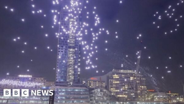 Dozens of drones crash into Sydney harbour after light show glitch