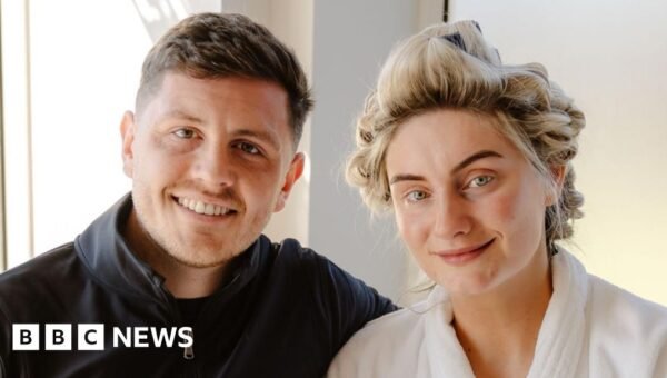 Bride weds in dressing gown, slippers and rollers as ‘it’s what married life is like’