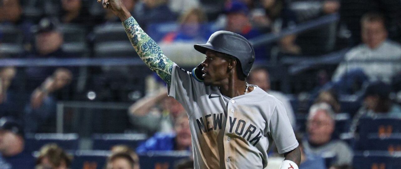 Borrowed pants, busted slump: Jazz Chisholm Jr. us…