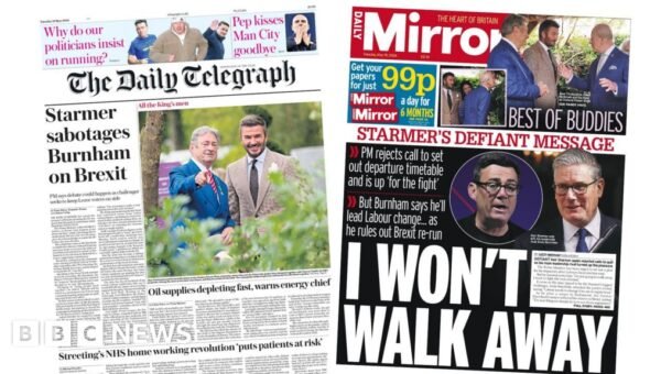 The Papers: ‘Starmer sabotages Burnham’ and ‘Best of buddies’