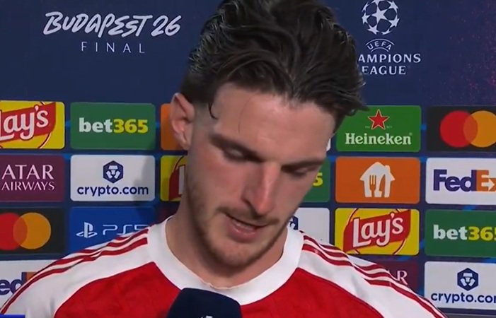 “It’s devastating to lose the Champions League final on penalties” – Arsenal midfielder Declan Rice (Video)