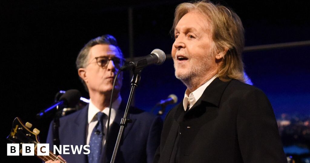 Stephen Colbert joined by Sir Paul McCartney for The Late Show finale