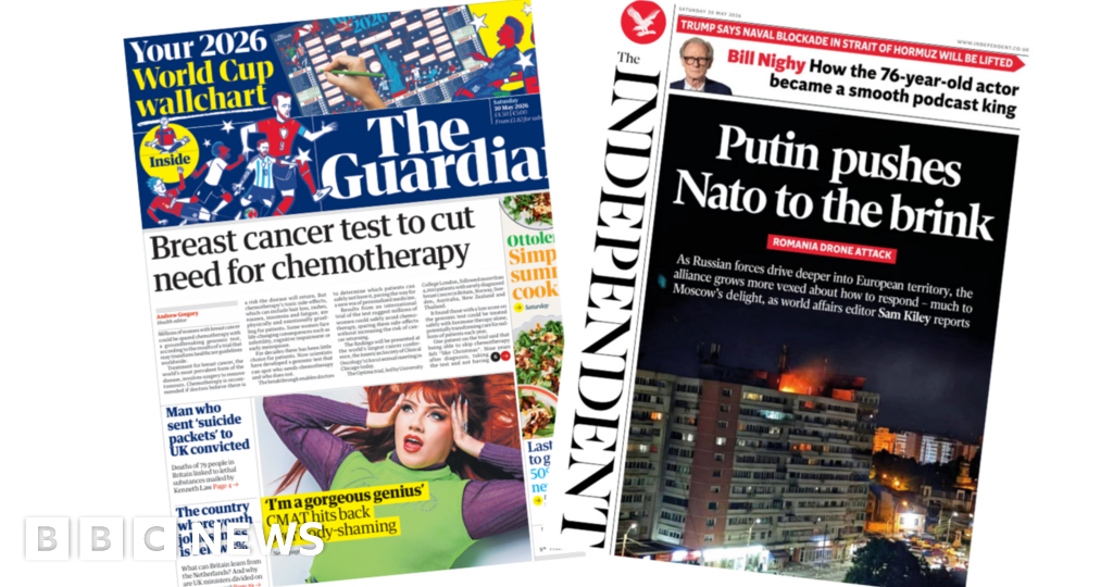 The Papers: 'Putin pushes Nato to brink' and 'groundbreaking' breast cancer test