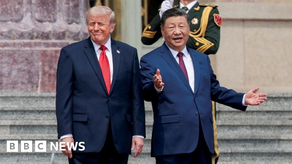 Flattery and fanfare as Trump welcomed to China – but thorny issues remain