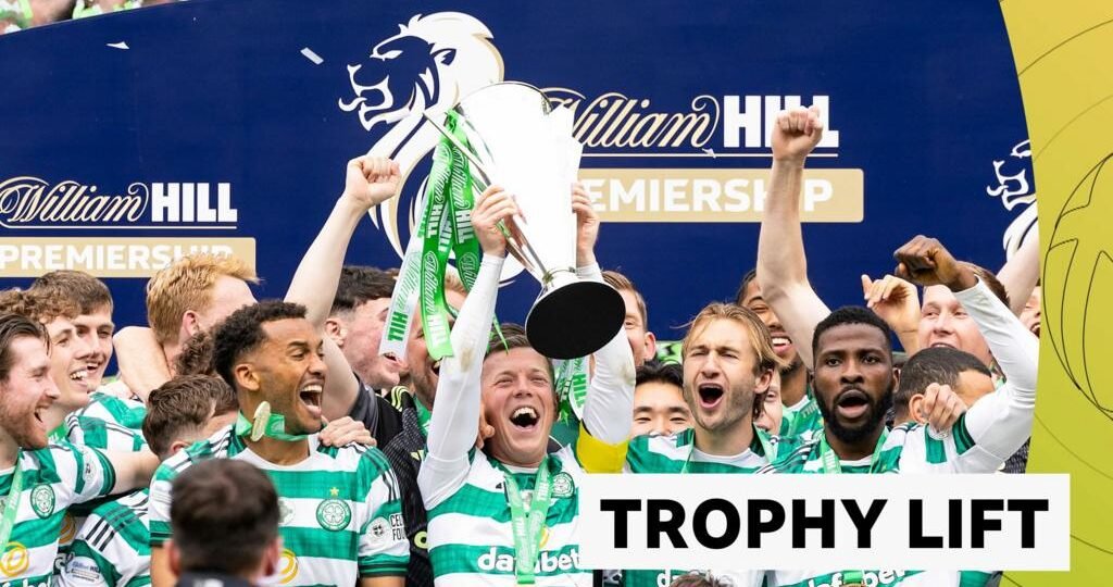 Celtic lift Premiership trophy after incredible ending