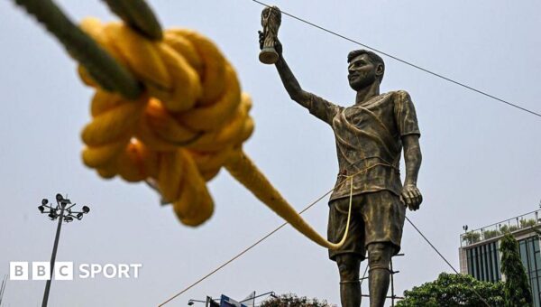 India’s 70ft Messi statue to be moved after ‘swaying in the wind’