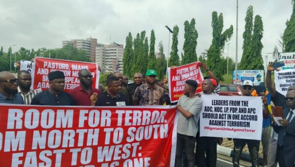 Youths protest at National Assembly over rising insecurity in Nigeria