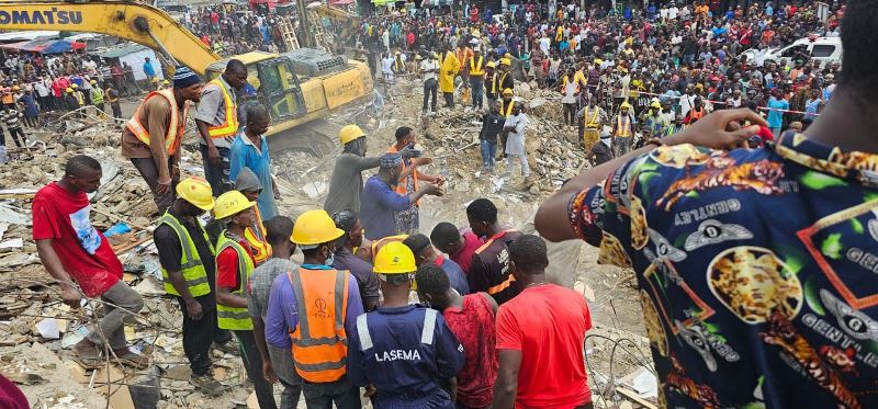 LASEMA rescues 27, recovers nine bodies from collapsed Lagos building