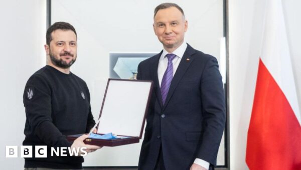 Zelensky stripped of highest Polish honour over WW2 name of army unit