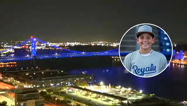 Ben Franklin Bridge lights up in honor of 12-year-old baseball player critically hurt before game