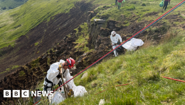 Mountain rescue’s 12-hour operation to clear ‘river of rubbish’ seen 3 miles away