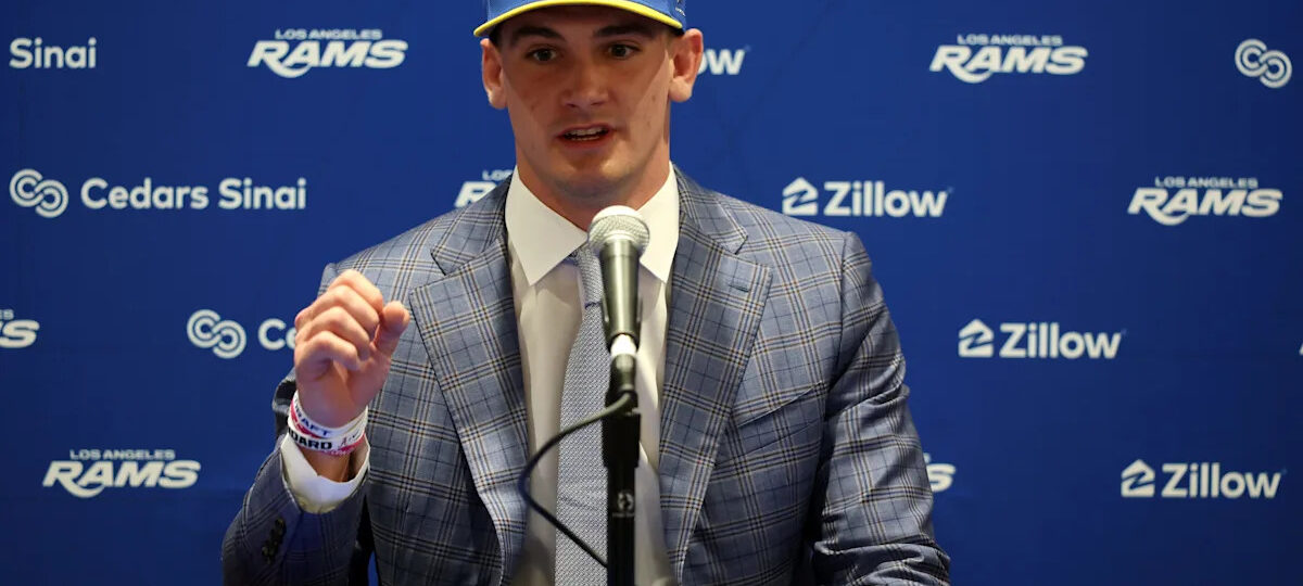Rams rookie Ty Simpson jokes he's probably annoying Matthew Stafford