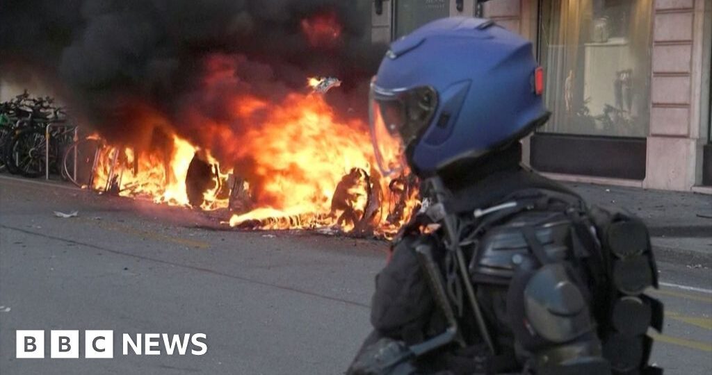 Watch: Protesters clash with police ahead of G7 summit in Geneva
