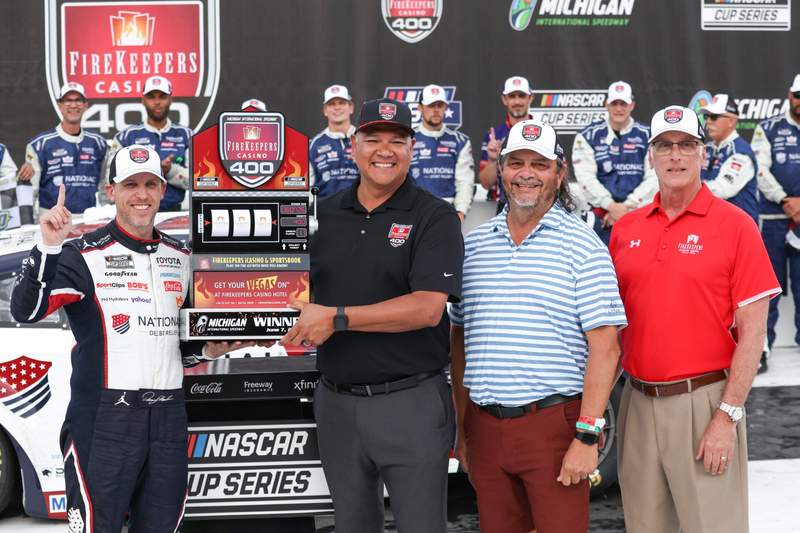 NASCAR Cup Series standings after Denny Hamlin wins FireKeepers Casino 400
