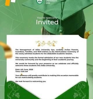 Atiba University announces 2025/2026 Matriculation Ceremony