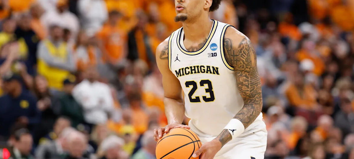 Michigan's Yaxel Lendeborg and Morez Johnson Jr. both workout with Thunder