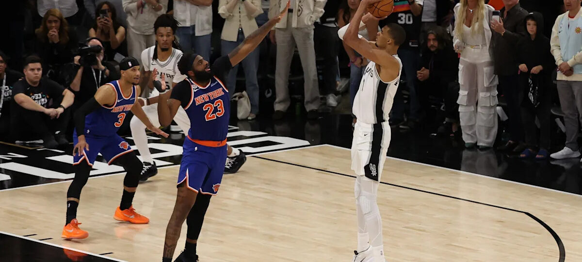 Watch Wemby's would-be game-winner rim out as Knicks survive Spurs rally in NBA Finals Game 2