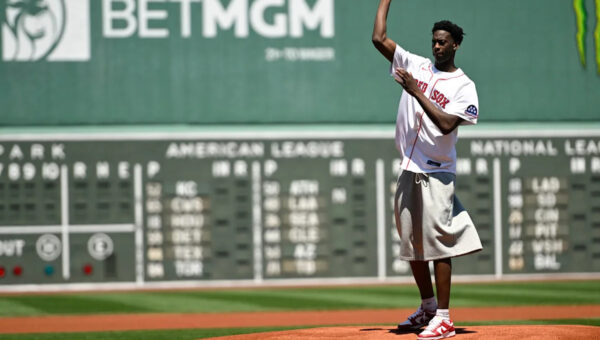Who caught AJ Dybantsa’s first pitch at Boston Red Sox game after NBA Draft