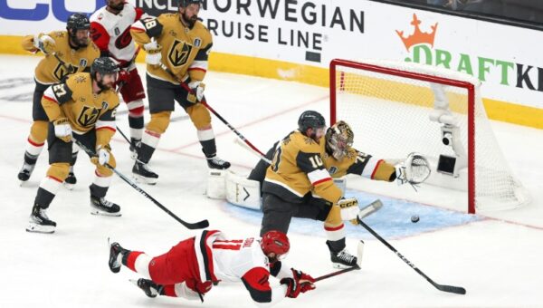 Staal shines as Carolina beat Vegas 5-3 to level Stanley Cup Final