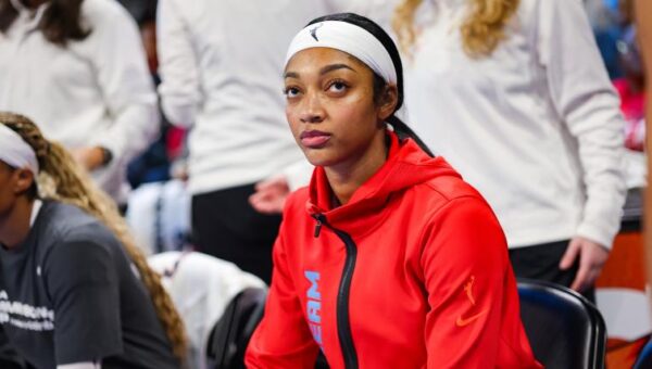 Angel Reese means business in all-black leather outfit for Fever-Dreams game